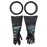 Fityle 1 Pair of 24'' Sandblasting Gloves Replacement with 2 Glove Holders for Sandblasting Sand Blast Cabinet