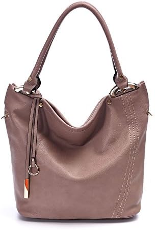 Women Handbags Hobo Shoulder Bags Tote PU Leather Fashion Large Capacity Purses (Pink2)