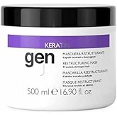 Genus Keratin Restructuring Hair Mask Enriched with Silk Proteins, Caviar and Collagen, Styling, Nourishes and Moisturizes, Suitable for All Hair Types - 500ml