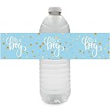 Blue and Gold It's a Boy Baby Shower Water Bottle Labels - 24 Stickers