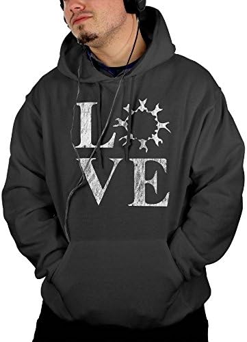 KcpOv Men's Black Pullover Love Skydiving Hooded Sweatshirts Fit Hoodie Cozy Sport Outwear Pocket Cotton