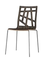 Nomad by Palmer Hamilton KUR.MOSAIC.LAM.H3005.1 Kurpie Euro-Style Dining Chair, Chrome and Zebra Laminate Seat, 33.66