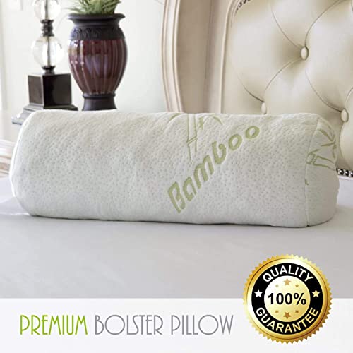 Premium Bamboo Bolster Pillow for Bed Shredded Memory Foam Pillow