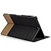kwmobile Case Compatible with Sony Xperia Tablet Z3 Compact - PU Leather and Canvas Cover with Stand Feature - Anthracite / Light Brown