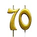 MAGJUCHE Gold 70th Birthday Numeral Candle, Number 70 Cake Topper Candles Party Decoration for Women or Men