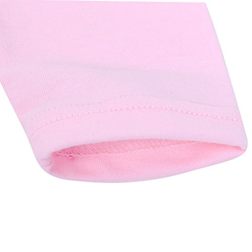 Chinatera Baby Girls Fall Clothes Love Printed Long Sleeve Cotton Soft Romper Newborn Jumpsuit (6-12 M, Pink)