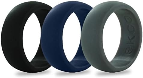 Ekco Band - 100% Premium Silicone Wedding Band - High Performance Men's Silicone Wedding Ring (3 PACK - NEUTRALS, 10)