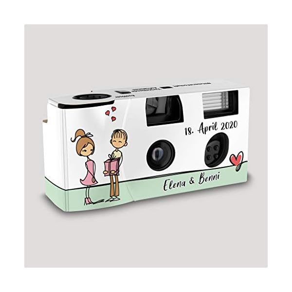 Hochzeitskamera Einwegkamera Young Couple - Present mit Personalisierung, ISO 400, 27 Aufnahmen, Blitz