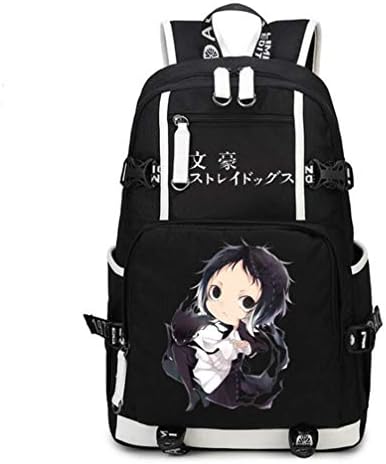 Bungo Stray Dogs Anime Casual Large Capacity Canvas and PU Backpack Daypack Laptop Bag Satchel College Bag Book Bag School Bag-RuiHai Trading