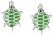 Amazon Collection Rhodium-Plated Sterling Silver Onyx | Jade Turtle Stud Earrings