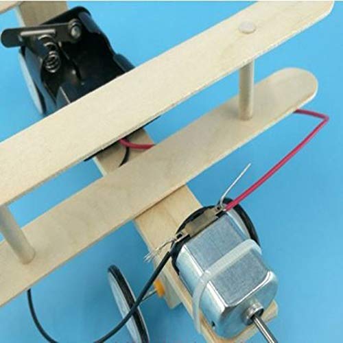 Children Kids Wooden DIY Assembled Electric Airplane Glider Plane Model Toy