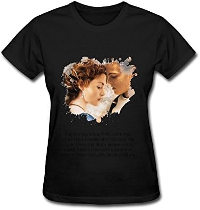 LSSMYZ Customized Titanic Movie Quotes O Neck T Shirts for Women 100% Cotton Black XXL