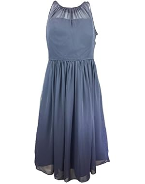 Sleeveless Fit and Flare Evening Dress Dark Gray 8