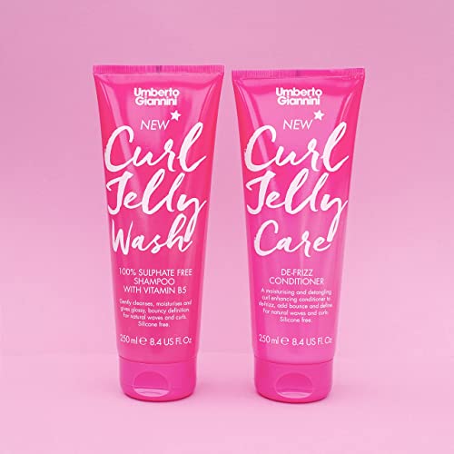 Umberto Giannini Curl Jelly Scrunching Jelly Shampoo & Conditioner, Vegan & Cruelty Free Frizz Solution for Curly or Wavy Hair, 200 ml