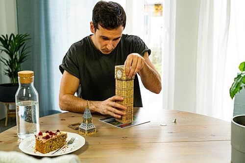 3D Puzzle 12554 - Big Ben - Der weltbekannte Uhrenturm aus London, offiziell seit 2012 Elizabeth Tower genannt, als dreidimensionales Modell zum selber Puzzeln ab 8 Jahren