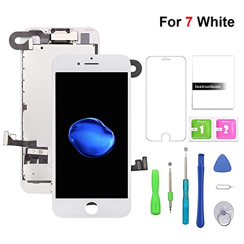 Screen Replacement for iPhone 7,LCD Display & Touch Screen Digitizer Replacement with Frame Spare Parts with Front Camera+Sensor Flex+ Earpiece Speaker + Repair Tools (4.7'') - Thumbnail 7