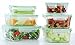 Kinetic 12 Piece (54oz,35oz,30oz, 15oz, 14oz) GoGreen Glassworks Oven Safe Glass Food Storage Container Set with Leak Proof Lids; (6 Containers and 6 Lids);01352