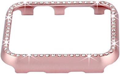 Fashion Metal Case with 3D Bling Crystal Diamonds Plate Protective Cover Ultra Thin Bumper Compatible for Apple Watch 38mm/42mm/40mm/44mm Series 1/2/3/4
