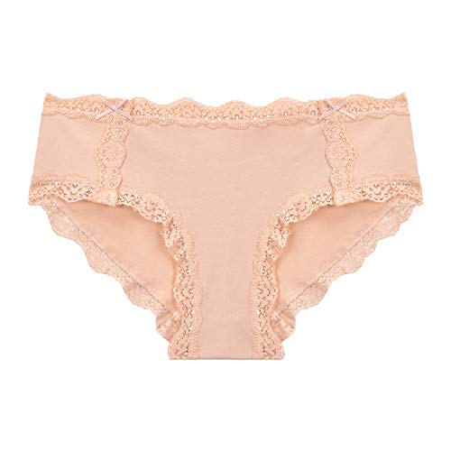 yinhua Women's Cotton Underwear Hipster Panties Lace Trim Briefs Pack of 6