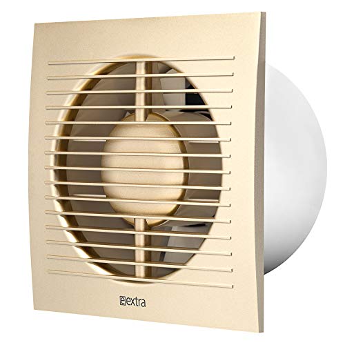 Bathroom / Wall Fan / Extractor Fan / Diameter 125 mm / Quiet for Kitchen / Bathroom / Toilet / Gold