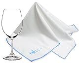 Trendy Bartender Microfiber Glass Polishing Cloth (5 Pack) – 25x20 inch – Premium Quality Lint-Free Cleaning Cloth for Stemware, Windows, Etc – Bar Towel for Streakfree Results (White)