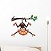 Wallmonkeys Funny Monkey Hanging Tree Wall Decal Peel and Stick Graphic (12 in W x 10 in H) WM255341