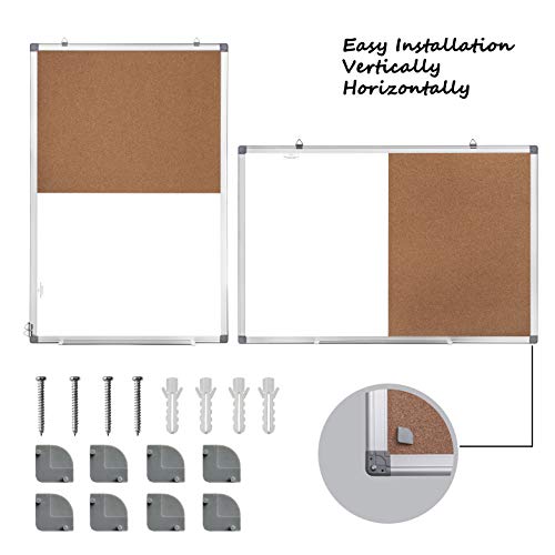2 Magnetic+Whiteboard+Combination+Bulletin+Mounted