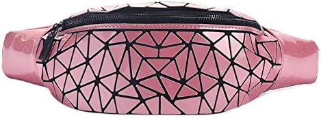 Women Geometric Luminous Waist Bag Fanny Pack Sport Outdoor Travel Chest Bag Purse