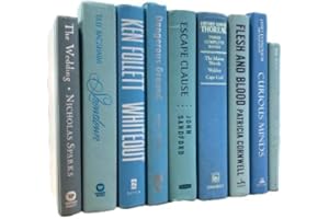 Covogoods Real Books by Color for Office or Home Decor - Interior Design Wedding Display Photo Prop Staging Decoration (5 Books, Light Blue)