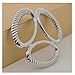 S&E Women's Elegant Oval Three Layers Scarf Clips, Fashionable Metallic Scarves Buckle Silk Rings (silver white)