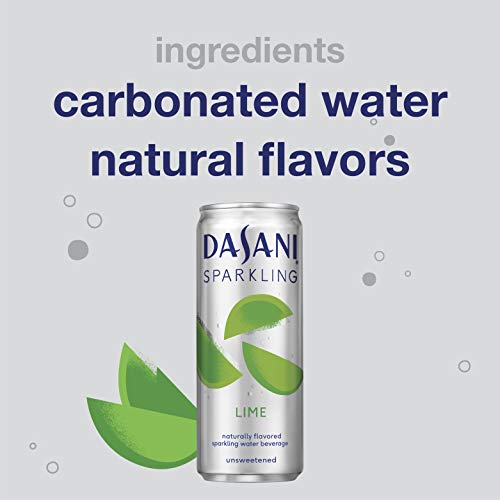 DASANI Sparkling Water Lime Zero Calories, 12 fl oz, 8 Pack
