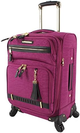 Steve Madden Legends 20-Inch Carry-On Spinner Luggage - Turquoise Softside Suitcase With 4 Wheels