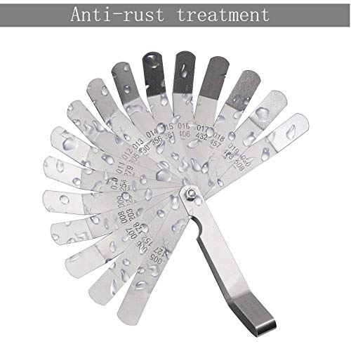 CAMWAY Bent Feeler Gauge 16 Blade Feeler Gauge Imperial/Metric 45º