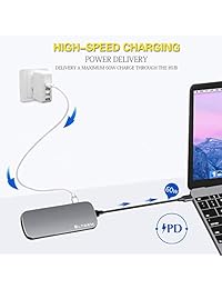 LTGEM 9-in-1 USB C Hub with Ethernet Port, PD 3.0 Power Delivery, 4K USB C to HDMI, 2 USB 3.0 1 USB 2.0, SD TF Card Reader, Audio-Out Audio-in Combo Jack, for MacBook Pro Air and Type C Laptops.
