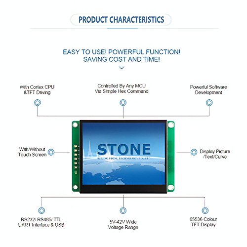 8 inches TFT Stone Brand Touch Screen STVC080WT-01 with CPU and UART All Technical Date in U Disk for Mechanial Use - Thumbnail 4