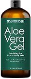 Majestic Pure Aloe Vera Gel - From 100% Pure and Natural Cold Pressed Aloe Vera, 16 fl oz