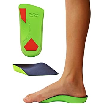 KidSole 3/4 Length Neon Shield Arch Support Insole for kids with foot pronation, flat feet, or any other undiagnosed arch support issues (Big Kids Size US 4-7.5)