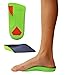 KidSole 3/4 Length Neon Shield Arch Support Insole for kids with foot pronation, flat feet, or any other undiagnosed arch support issues (Kids Size US 0-3.5)