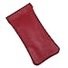 CTM® Leather Push Mouth Pebble Grain Eyeglass Holder, Red