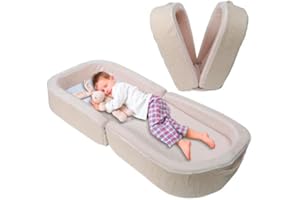 Rormcheny Folding Toddler Floor Bed, Portable Kid Travel Bed for Home/Playing/Nap/Hotel,Toddler Cots for Kids Sleeping,Soft, Safe and Washable White