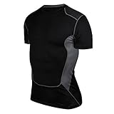 Generic New Mens Compression Sweat-absorbent Sport Gear Crewneck Athletic Shirt Tops