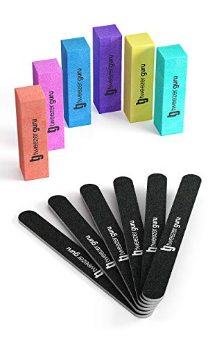 Nail File and Buffer Kit, 12-Pack Professional Emery Board & Buffer Block Manicure Set for Nails - Salon Quality Buffers and Filer Tools for Women and Men