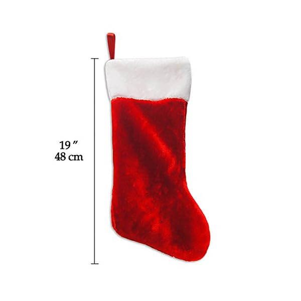 Ivenf Christmas Stockings, 2 Pcs 19 inches Classic Red and White Mercerized Velvet with Extra Thick Plush Stockings, for… - Image 3