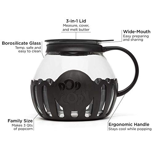 Ecolution Patented MicroPop Microwave Popcorn Popper with Temperature