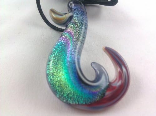 Hawaiian Fish Hook - Glass Pendant Necklace