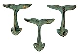 Whale Tail Cast Iron Wall Hook 4 3/8 Inch (Set of 3)