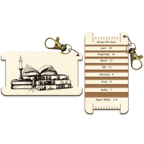 arricraft Spinning Control Card, Book Patterns Multifunctional Wooden WPI Ruler Spinning Control Tool Wooden WPI Ruler for Crochet Tools Accessories