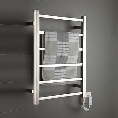 WONR- 60W Mirror Brushed Wall Mount Square Pipe Towel Warmmer Drying Rack , 110-120V