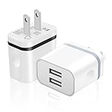 Costyle 2-Pack 5V/2.0Amp Dual USB 2-port Easy Grip Home Travel Wall Charger Adapter for iPhone SE 6S 6 Plus, iPad Air Mini, Samsung Galaxy S7 S6 edge Note 5, HTC One, LG and Most Device(Silver+Black)