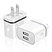 Costyle 2-Pack 5V/2.0Amp Dual USB 2-port Easy Grip Home Travel Wall Charger Adapter for iPhone SE 6S 6 Plus, iPad Air Mini, Samsung Galaxy S7 S6 edge Note 5, HTC One, LG and Most Device(Silver+Black)